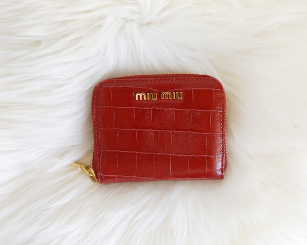 2017新作入荷 MIU MIU ミュウミュウスーパーコピー 財布 絶対欲しい☆クロコ型押し*コインケース  5MM268 2BAZ F0041